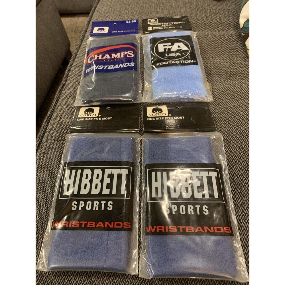 Vtg Terrycloth Sweat Bands Wristbands NOS Blue Champs 90’s 4 pc lot